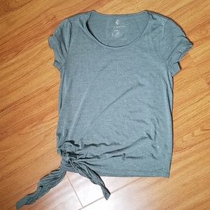 Juicy Couture Green Glitter Tie Tee Top S Small